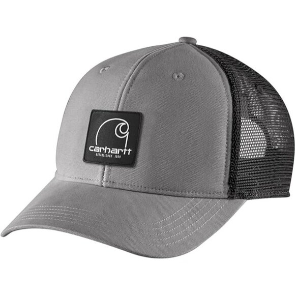 Carhartt Men's Canvas Mesh-Back C Patch Cap Asphalt Gray One-Size - Picture 1 of 2